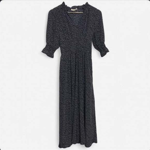 MELLODAY Dresses & Skirts - Melloday Black White Pebble Polka Dot Maxi Dress XS Cottagecore Boho